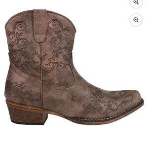 Roper Womens Short Stuff Brown Western Cowboy Cowgirl Boots Shoes 9 NEW